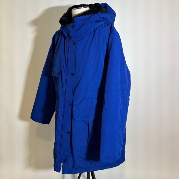 Fleet Street Storm Weight Puffer Coat Cobalt Blue Womens Plus Size 2X Hooded - Picture 5 of 13